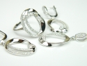 Set bijuterii argint rodiat, aspect aur alb, 4 piese, zirconii
