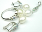 Set bijuterii argint rodiat, aspect aur alb, patru piese, perle si zirconii multicolore
