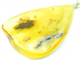 Pandantiv argint, handmade, chihlimbar natural (Honey Amber)