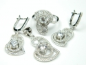 Set bijuterii argint rodiat aspect aur alb, 4 piese, zirconii